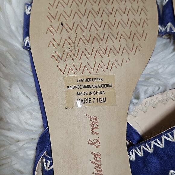 Violet & Red Blue Suede Strappy Sandals - Picture 5 of 5